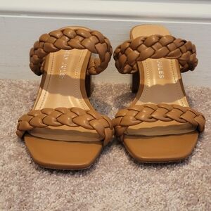 Sincerely Jules braided Tan block heel sandals